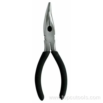 Hardware Carbon Steel Curved Nose Dipped Handle Bend Nose Pliers